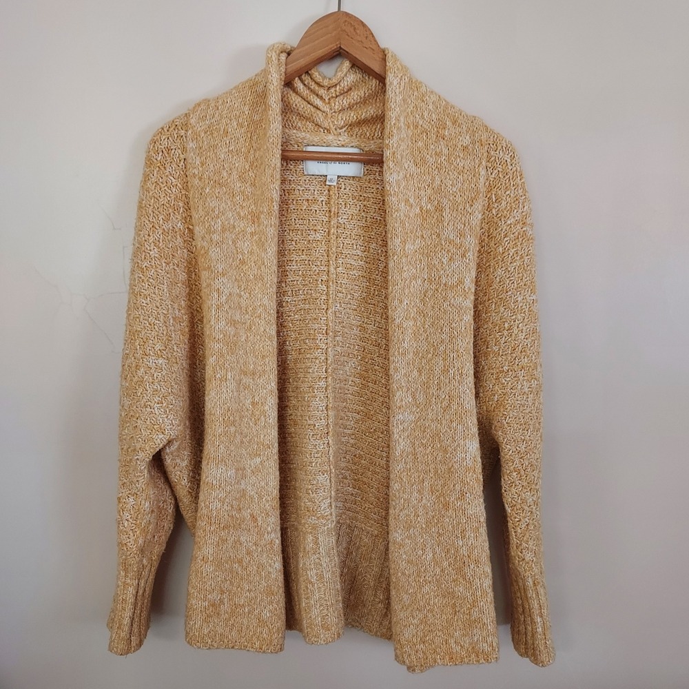 Angel of the North Yellow Marled Alpaca Blend Open Cardigan Sweater SP